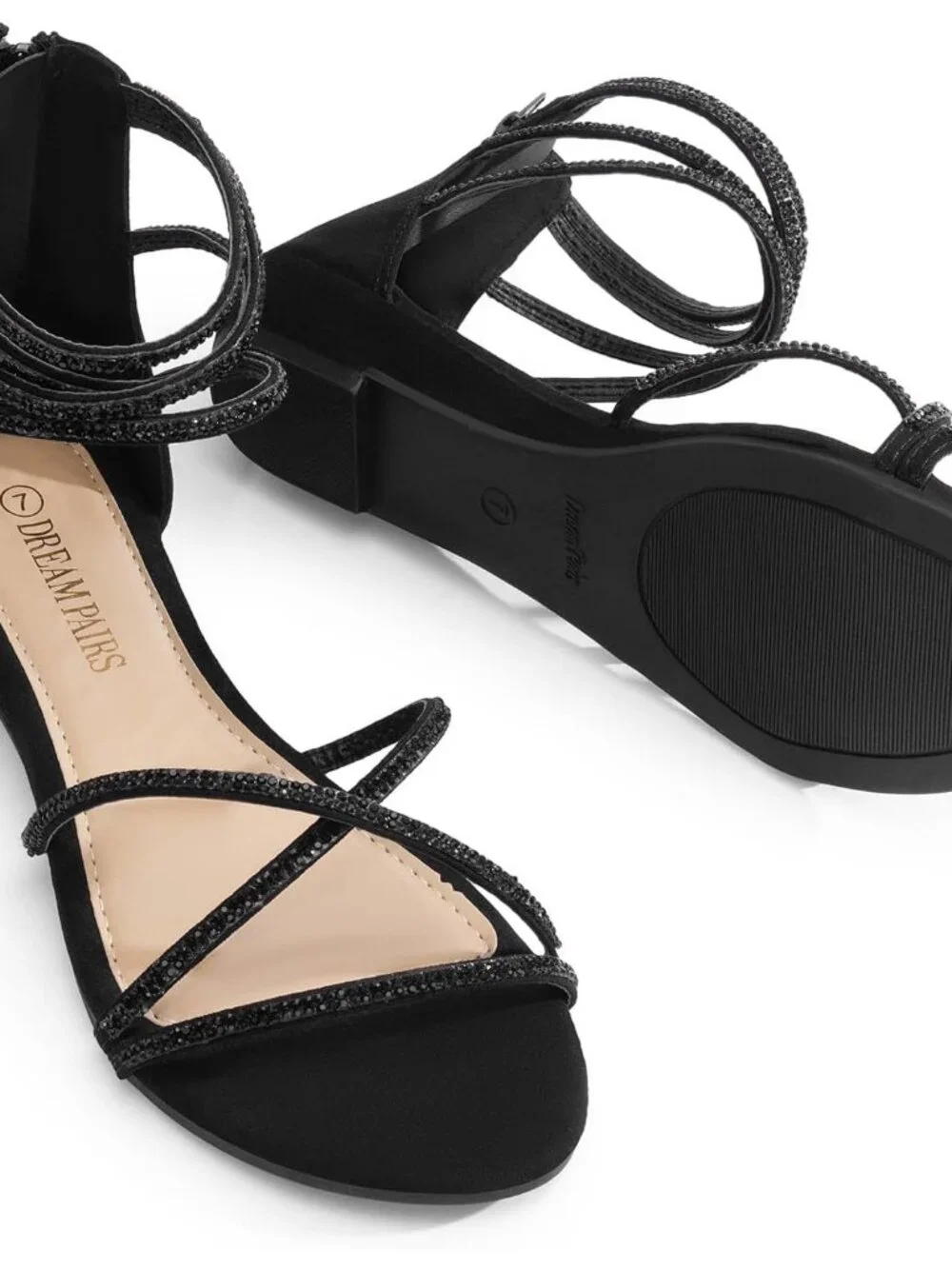 Lightweight Women's Open Toe Rhinestone Gladiator Sandals for Casual Summer Wear